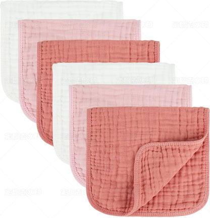 Muslin Burp Cloths 100% Cotton Baby Burp Cloths Soft, Absorbent 10x20 inches for Girls and Boys Baby Essentials
