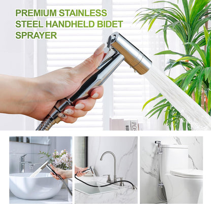 Brushed Nickel Bidet Sprayer Head, Stainless Steel Handheld Shattaf Jet Spray Attachment for Toilet, Baby Cloth Diaper Sprayer with Adjustable Water Pressure Control, 1 Pack