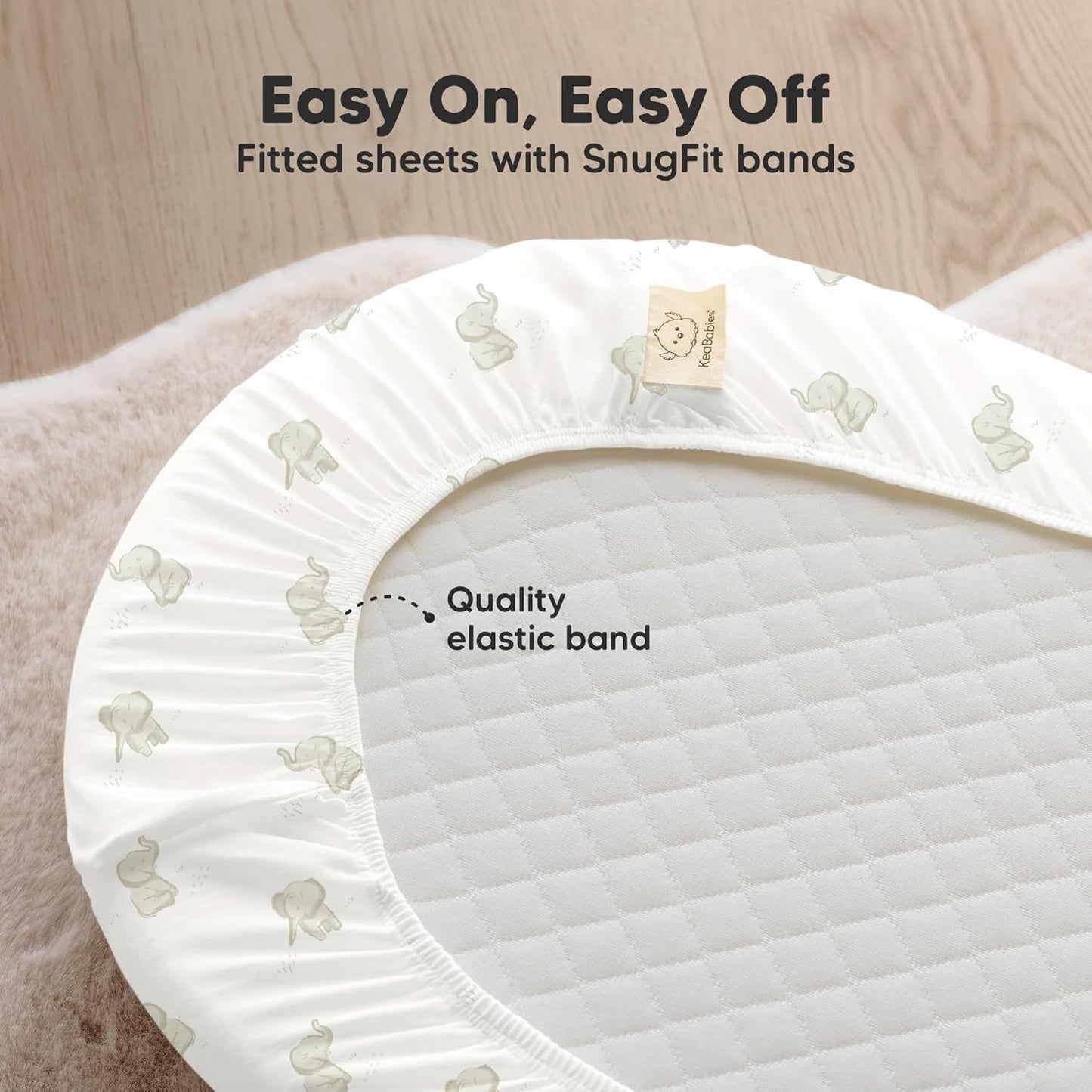 2-Pack Organic Bassinet Sheets for Girls, Boys - 100% Cotton Bassinet Mattress Sheets Compatible with Halo Bassinest Swivel Sleeper, Graco, Baby Delight, Chicco, Unisex Fitted Bassinet Sheets (Elly)