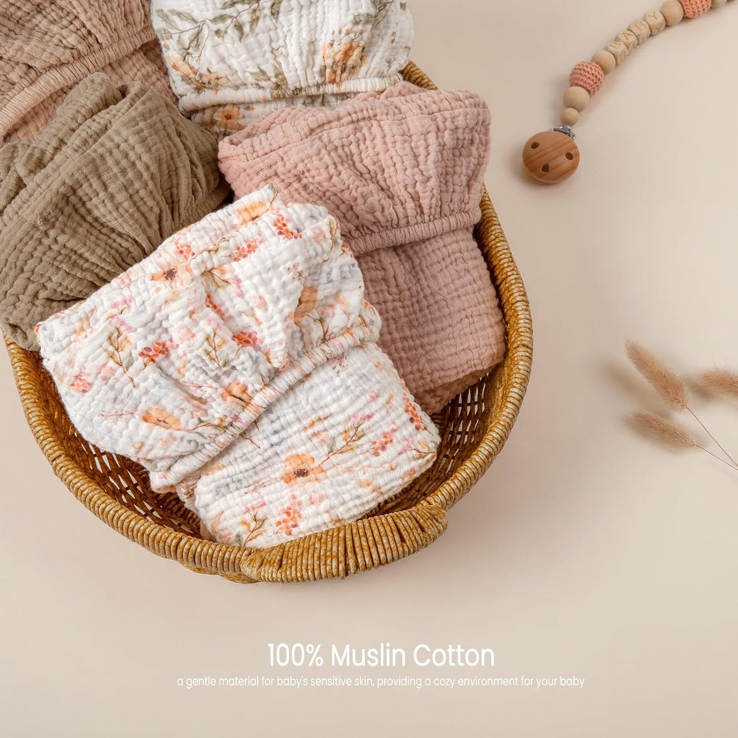 lulumoon Muslin Bassinet Sheets for Baby: Soft Bedside Sleeper Bassinet Fitted Sheets for Boys and Girls