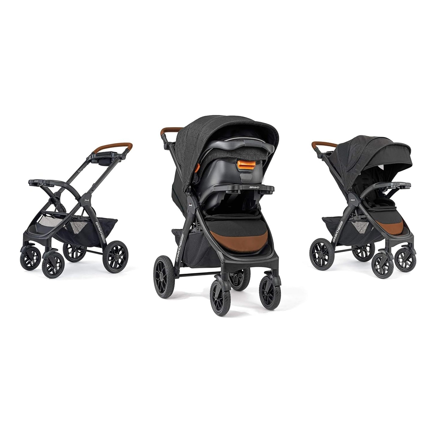 Chicco Bravo LE ClearTex Full-Size Stroller for Babies and Toddlers, UPF-Rated Canopy, GREENGUARD Gold Certified, Lightweight, One-Hand Compact Fold, Pewter/Grey