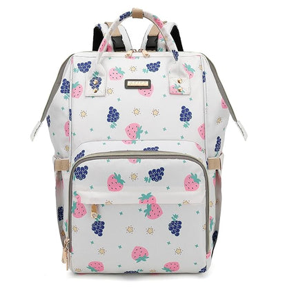 Diaper Bag Backpack, Diaper Bags for Baby Girls Boys, Baby Bags for Moms Dads, Nappy Changing Bag with Insulated Pockets,Multi-functional Waterproof Backpack with Stroller straps-Berry White