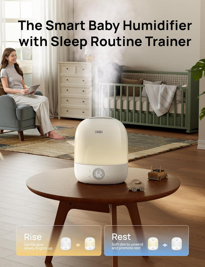 DREO Humidifiers for Bedroom - 30H Max Runtime & RGB Night Light & Sleep Trainer, Ultra Quiet 28dB Cool Mist Humidifier, Top Fill Smart Air Humidifier for Plants, Perfect for Baby & Nursery, HM409S