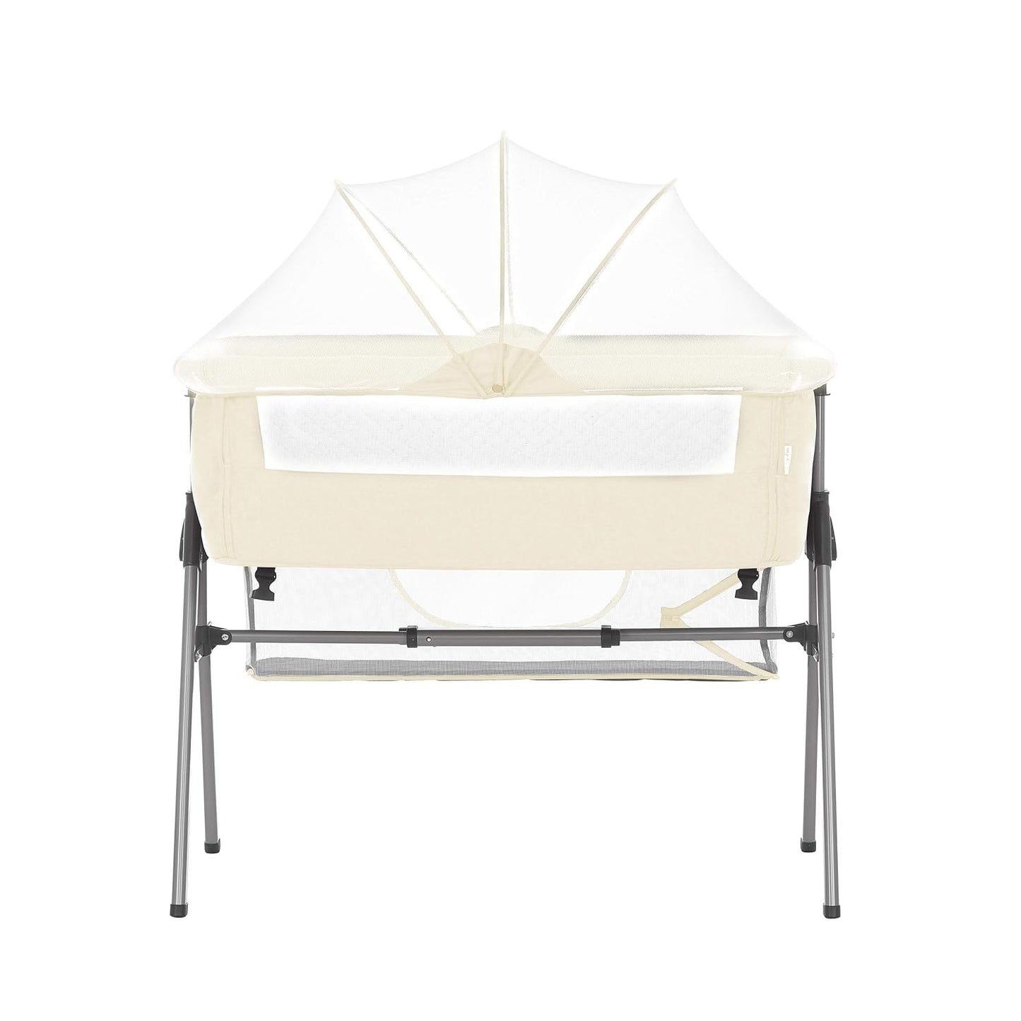 Dream On Me Lotus Bassinet and Bedside Sleeper in Ivory, Lightweight and Portable Baby Bassinet, Adjustable Height Position, Easy to Fold and Carry Travel Bassinet- Carry Bag Included Small