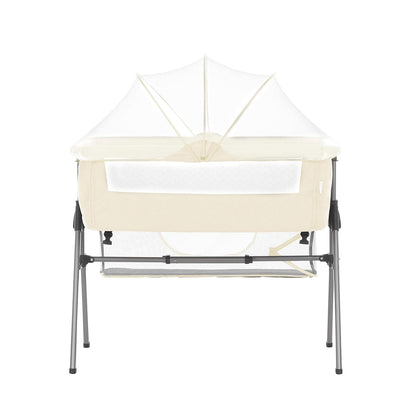 Dream On Me Lotus Bassinet and Bedside Sleeper in Ivory, Lightweight and Portable Baby Bassinet, Adjustable Height Position, Easy to Fold and Carry Travel Bassinet- Carry Bag Included Small