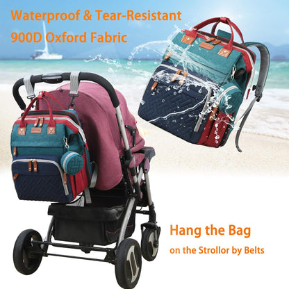 Astro alan Baby Diaper Bag with Changing Station, Waterproof Diaper Bag Backpack for Moms Dads with USB Charging Port, Baby Shower Gifts, Large Capacity diaper backpack, Grey