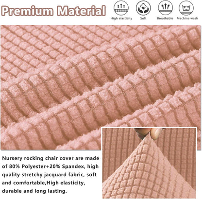 Nursery Rocking Chair Cover,1 Piece Glider Chairs Cover Slipcovers,Soft with Elastic Bottom Spandex Jacquard Small Checks,Furniture Protector Washable