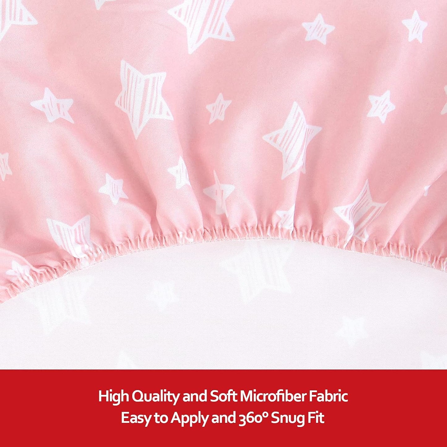 Pack and Play Sheets, 2 Pack Mini Crib Sheets, Stretchy Playard Fitted Sheet, Compatible with Graco Pack n Play, Soft and Breathable Material, Planet & Flower