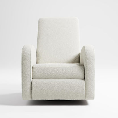Storkcraft Santa Monica Power Recliner Swivel Glider (Dune Basketweave) – Effortless Electronic Power Recline, USB-A & USB-C Charger