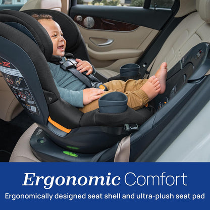 Chicco Fit360 Zip ClearTex Rotating Convertible Car Seat with Fit360 Mirror, 360 Degree Rotation for Rear-Facing and Forward-Facing Usage, Jet/Black