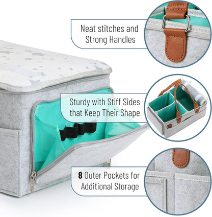 Mr. Pen- Baby Diaper Caddy Organizer with Lid, Baby Organizer, Diaper Caddy with Lid