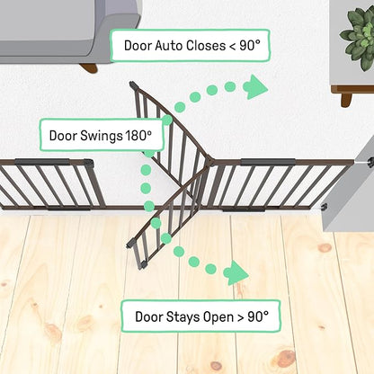 Ingenuity Decorative Extra Wide Baby Gate & Dog Gate, 44"-72" Wide, 36" Tall, Hardware Mounted, Install in Hallways, Bottom of Stairs, or Large Openings - Bronze