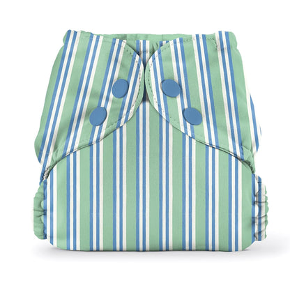 Esembly Cloth Diaper Cover - Reusable Swim Diaper, Waterproof, Breathable - Adjustable Outer Layer Over Absorbent Inner for Blowout Protection - Sea Glass, Size 2 (18-35lbs)
