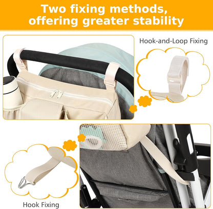 Accmor Stroller Organizer, Universal Large Capacity Stroller Bag Caddy Organizer Accessories for Uppababy, Nuna, Doona, Britax Strollers, Black