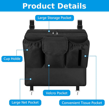 Accmor Stroller Organizer, Universal Large Capacity Stroller Bag Caddy Organizer Accessories for Uppababy, Nuna, Doona, Britax Strollers, Black