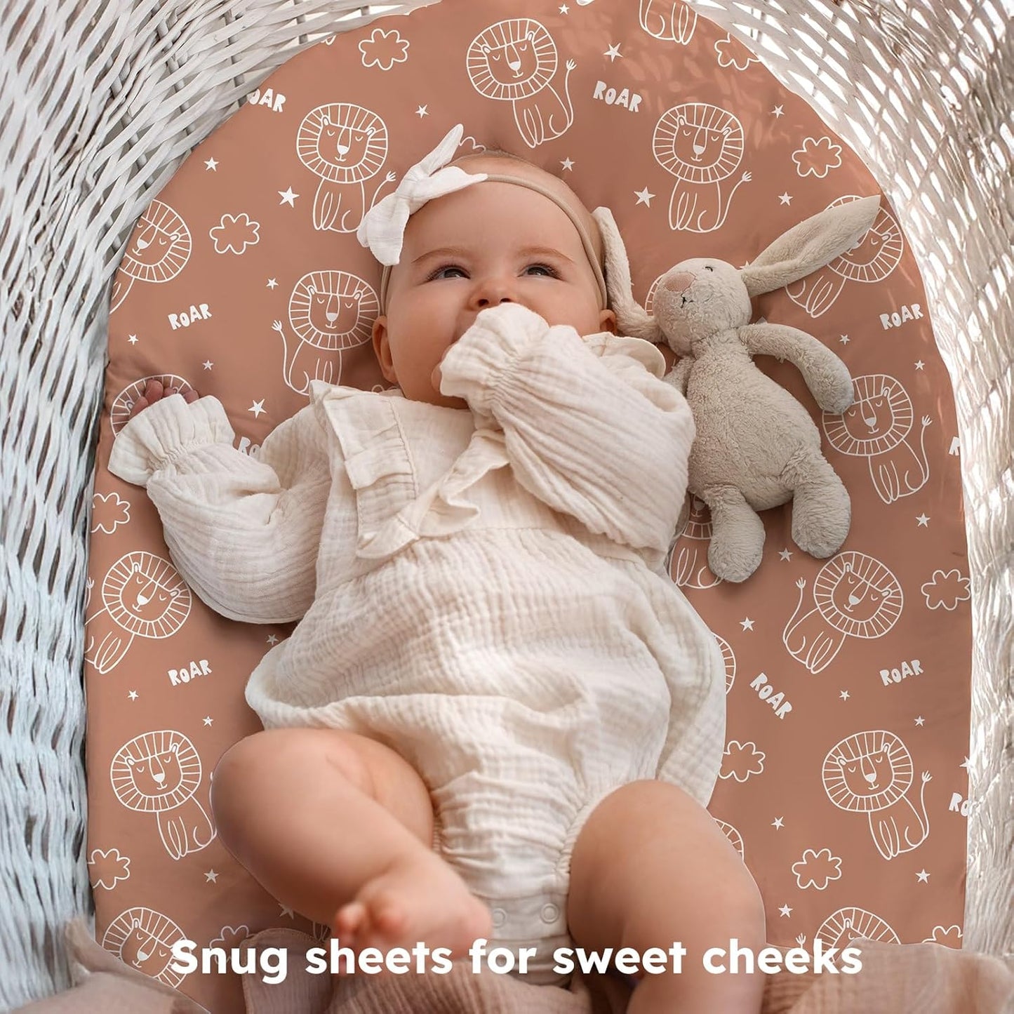 Baby Bedside Bassinet Sheets Girl, 33”x20” Compatible with Baby Delight Dream On Me & Most Rectangle Bedside Sleeper Bassinet Mattress, Super Soft Microfiber Pink Butterfly Flower