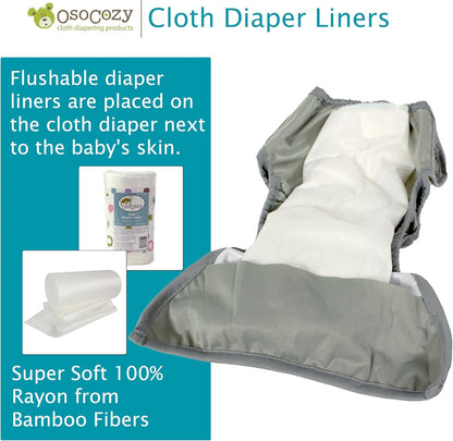 OsoCozy Flushable Diaper Liners - Make Cloth Diapering Convenient with Easy, Quick, Cloth Diaper Liners - Super Soft and Gentle on Baby’s Skin