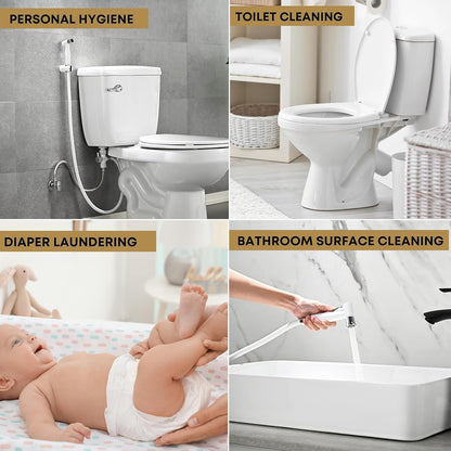 Purrfectzone Bidet Sprayer for Toilet, Handheld Sprayer Kit, Cloth Diaper Sprayer Set - Easy to Install - Stainless Steel