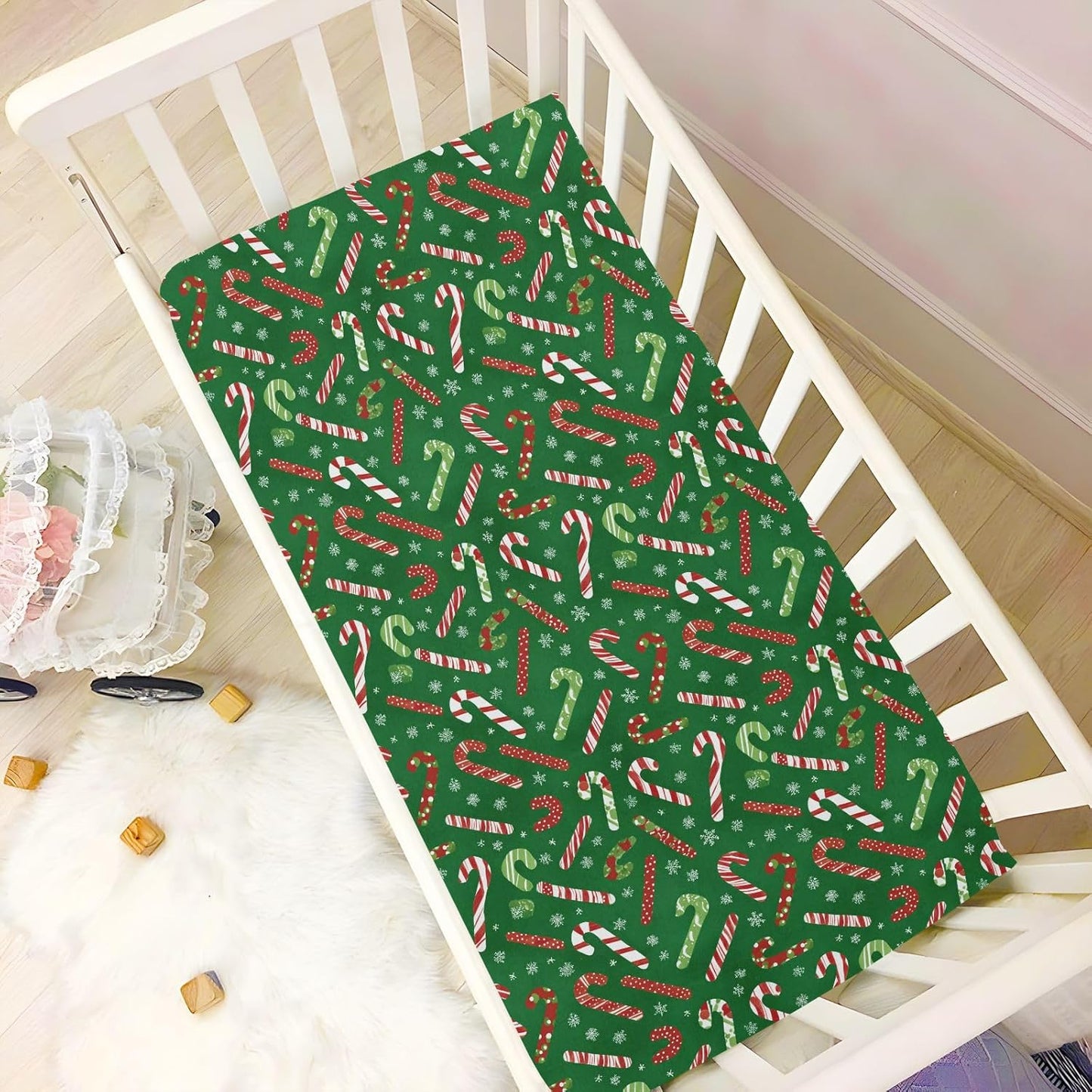 Baby Crib Sheet Cute Goose Flowers Crib Mattress for Boys and Girls Playard Sheet Soft Breathable Fitted Baby Mattress Cover 52x28in