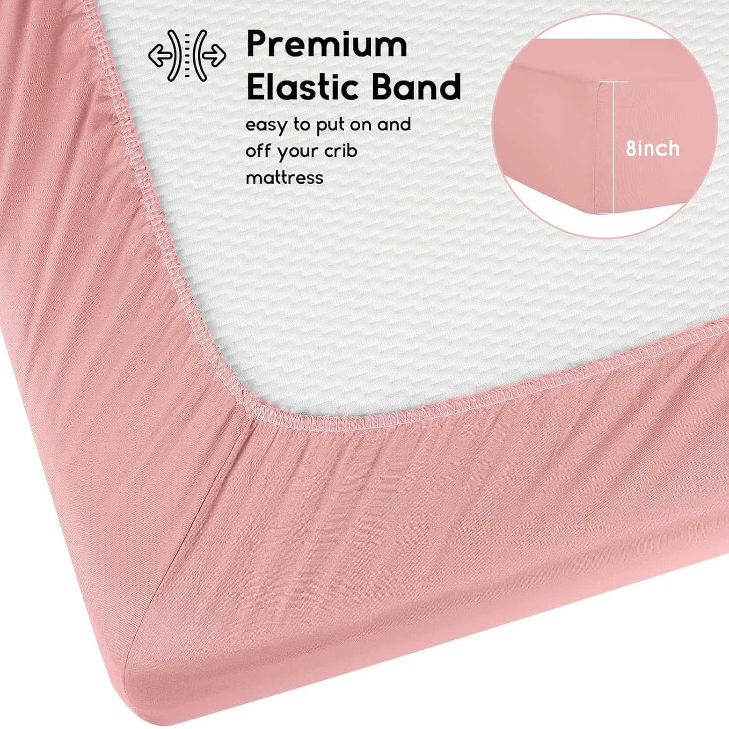Yoofoss Pack and Play Sheets Fitted, Mini Crib Sheets 2-Pack for Pack N Play Mattress, Stretchy Playard Sheet, Soft and Breathable Green+Giraff