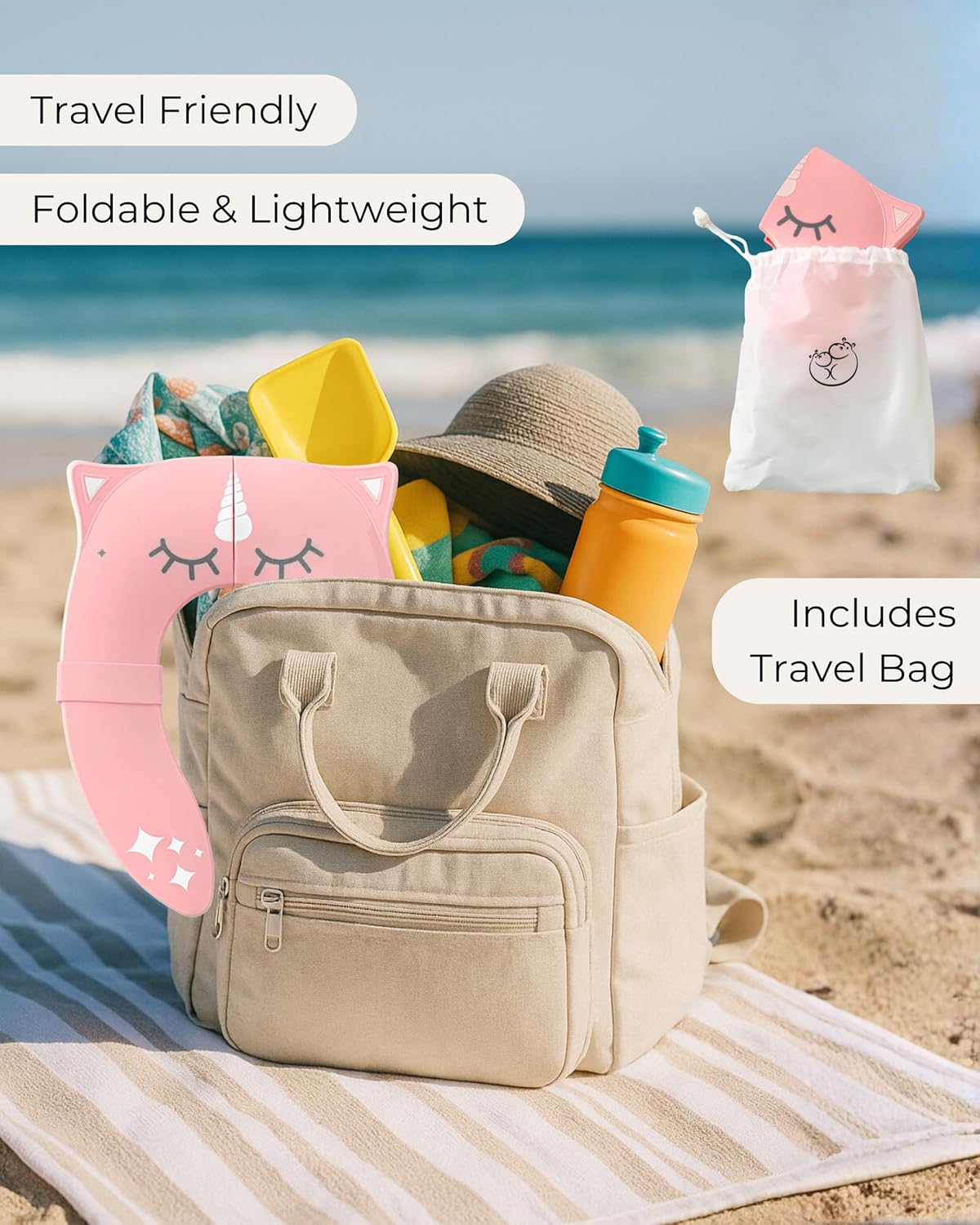 Hippypotamus Travel Potty Seat for Toddler - Folding Potty Training Seat - Portable Toilet Seat Cover for Baby & Kids (PINK Unicorn)