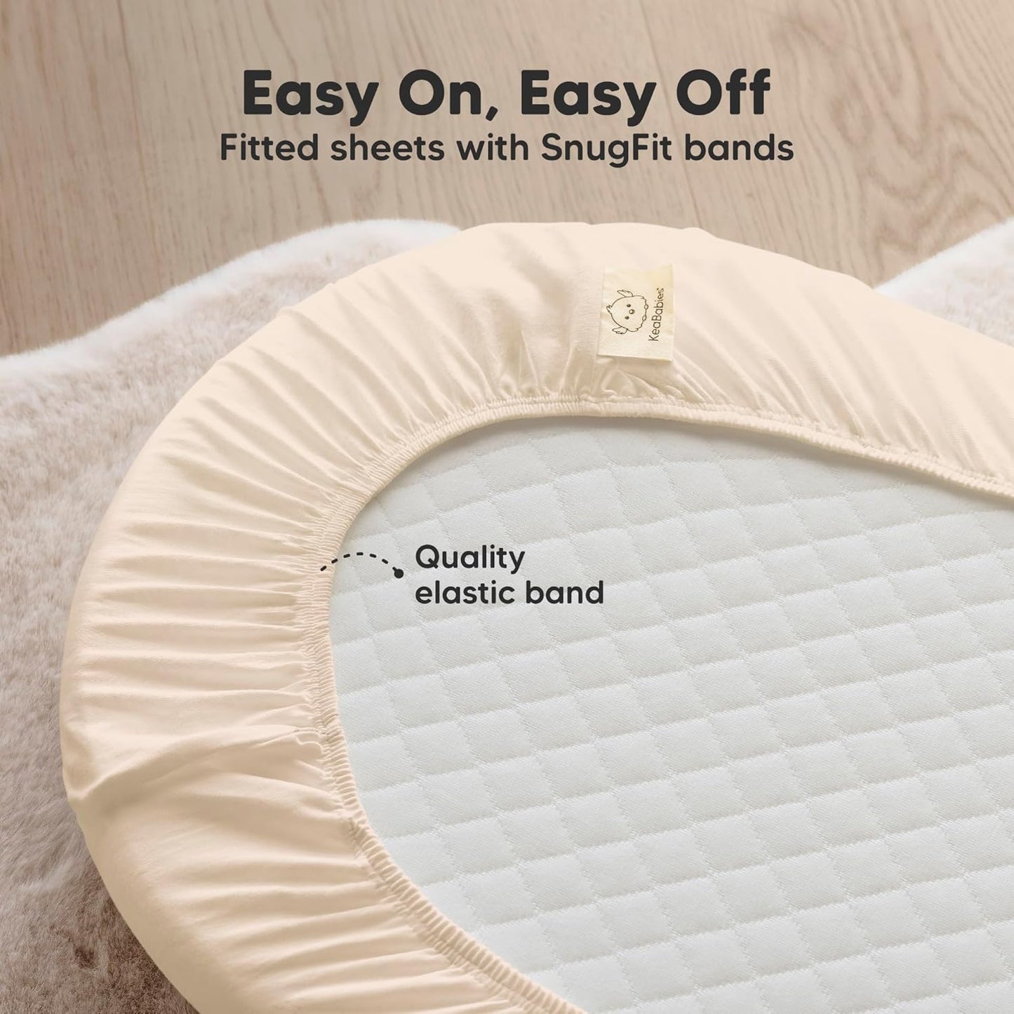 2-Pack Organic Bassinet Sheets for Girls, Boys - 100% Cotton Bassinet Mattress Sheets Compatible with Halo Bassinest Swivel Sleeper, Graco, Baby Delight, Chicco, Unisex Fitted Bassinet Sheets (Elly)