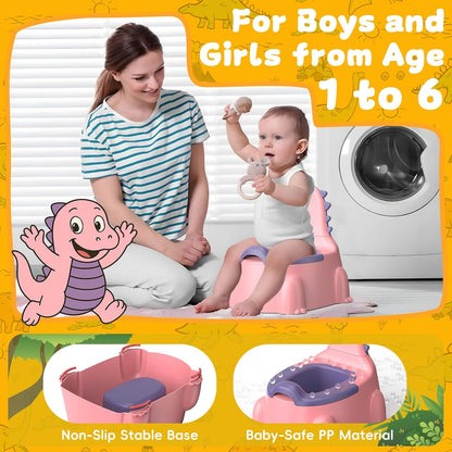 Potty Training Toilet Toddler Potty Chair Kids Boys Girls Dinosaur Animal Comfortable Potties Training Seat for Childrens Ages 1-3 Portable Baby Toilets with Lid Back Easy to Clean Potty Trainer,Blue