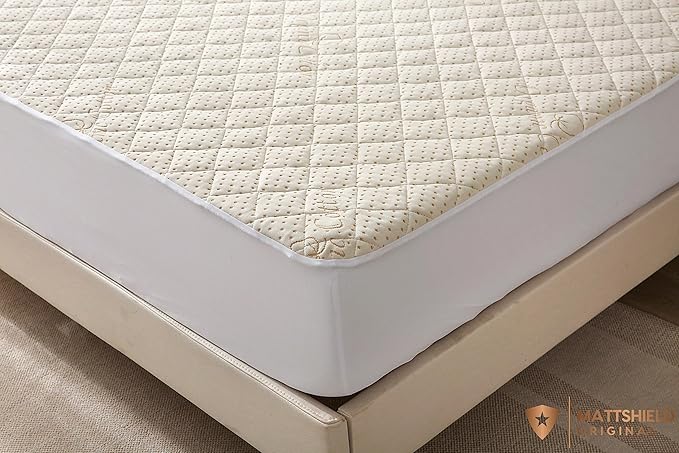 Luxury Quilted Organic Cotton Mattress Protector Twin Size - Premium 380 GSM Waterproof & Breathable Pad - Deep Pocket Fitted Cover - Soft & Silent Protection