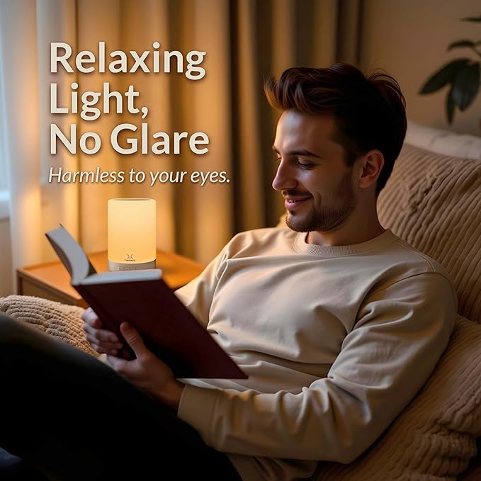 Baby Night Light Nursery Lamp – Wireless Speaker Portable Touch Nightlight for Kids and Toddlers – Soft Glow Bedside Lamp