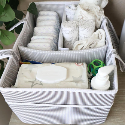 Lily Miles Baby Diaper Caddy Organizer - Large Tote Bag for Newborn essentials Boy or Girl - Baby Shower Basket - Nursery Must Haves - Registry Favorites - Newborn Caddie Car Organizer