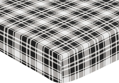 Sweet Jojo Designs 2-Piece Baby Bassinet Sheets Set (Black/White Gingham Checkered Plaid) for Boy/Girl, Infant Newborn Nursery, Oval, Rectangle & Hourglass Mattress (Solid Onyx & Classic Checkerboard)