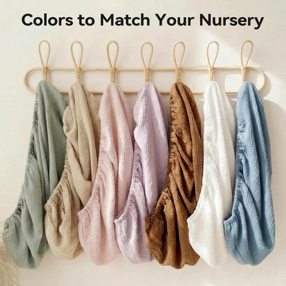 Muslin Bassinet Sheet Compatible with Maxi-COSI Iora & Iora Air Bedside Sleeper - 100% Cotton Rectangular Mattress Pad Cover (33"x20"), Breathable & Soft, Boho (1 Pack Blue)