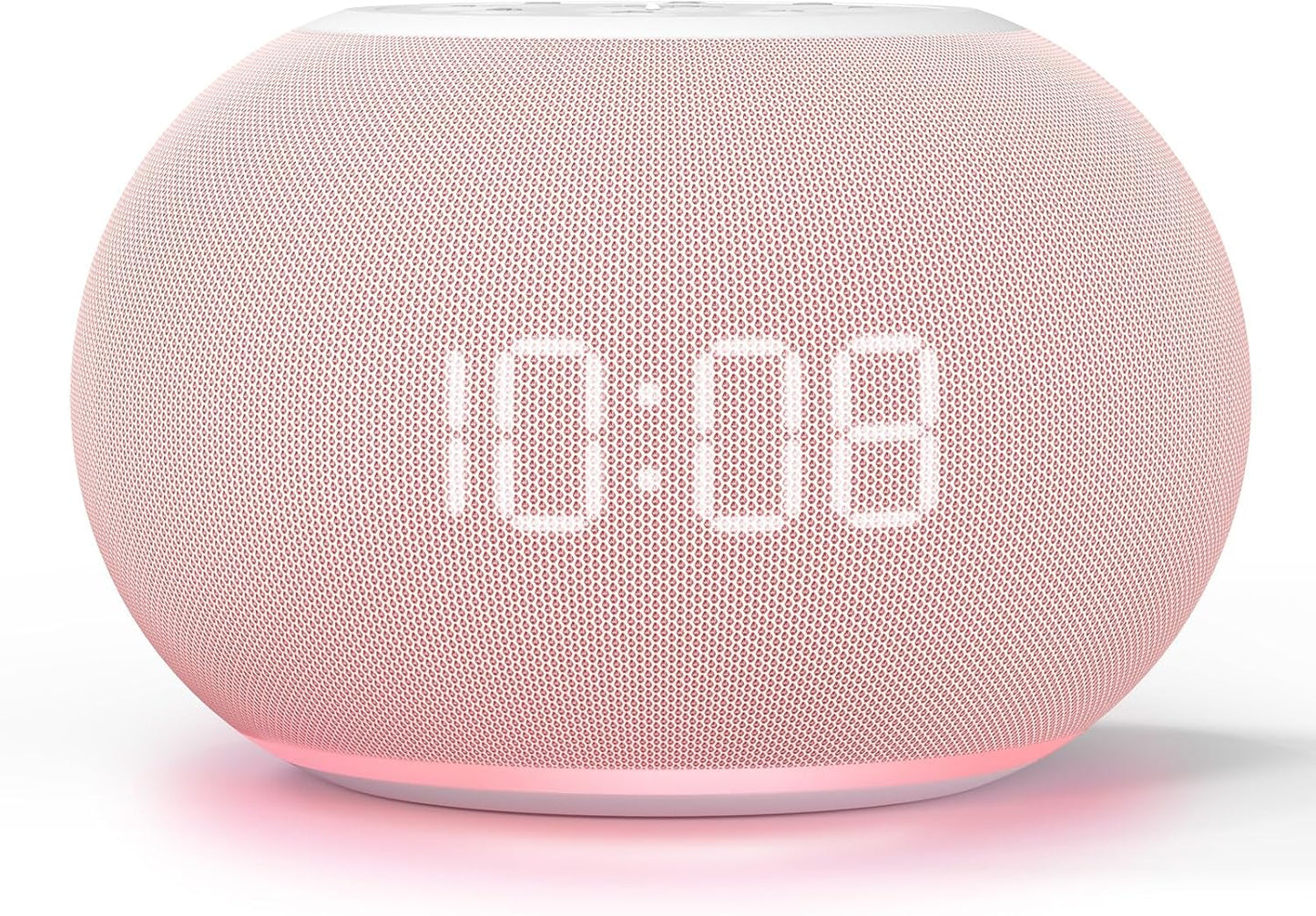Reacher Auto-Dimmable Alarm Clock White Noise Machine with Night Light, 20 Soothing Sounds, Sleep Timer, Fabric LED Display, Precise Volume Control, Small Sound Machine for Nursery, Baby