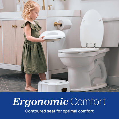 Chicco Toddler Training Toilet with Flip-Up Seat and Lid, Easy-Clean Surfaces, Adjustable Soft-Flex Spray Shield, Flashing Lights and Flushing Sounds, For children up to 60 lbs.