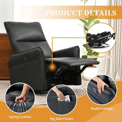 Power Swivel Rocker Recliner Chair for Nursery, Upholstered Snowflake Velvet 270°Swivel Glider Rocker Chair with USB Ports, Small Power Recliners for Small Spaces Living Room
