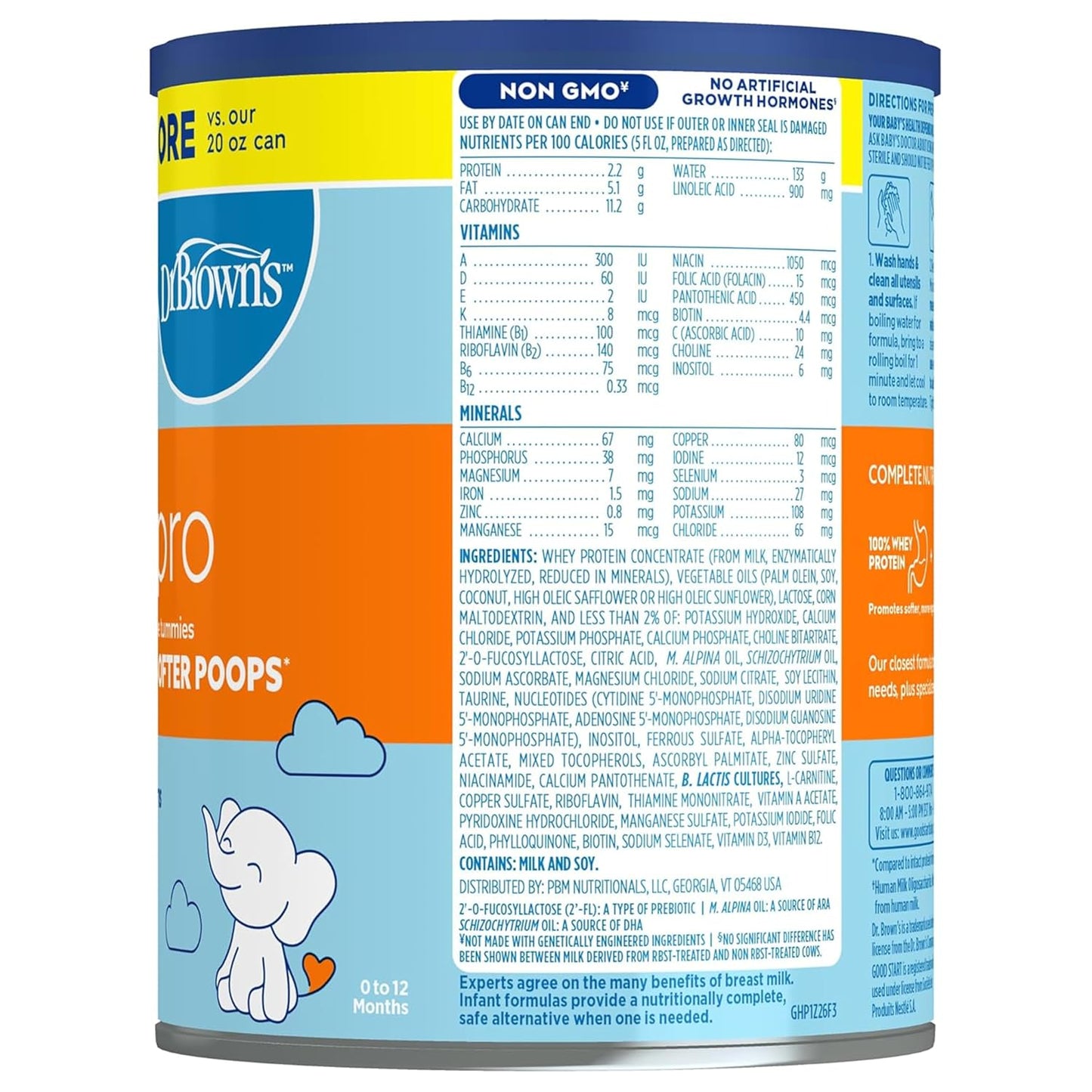 Dr. Brown's Baby Formula Mixing Pitcher with Adjustable Stopper, Locking Lid, & No Drip Spout, 36oz, BPA Free, Olive & Good Start Baby Formula Powder, 32 Ounce For 0-12 Months