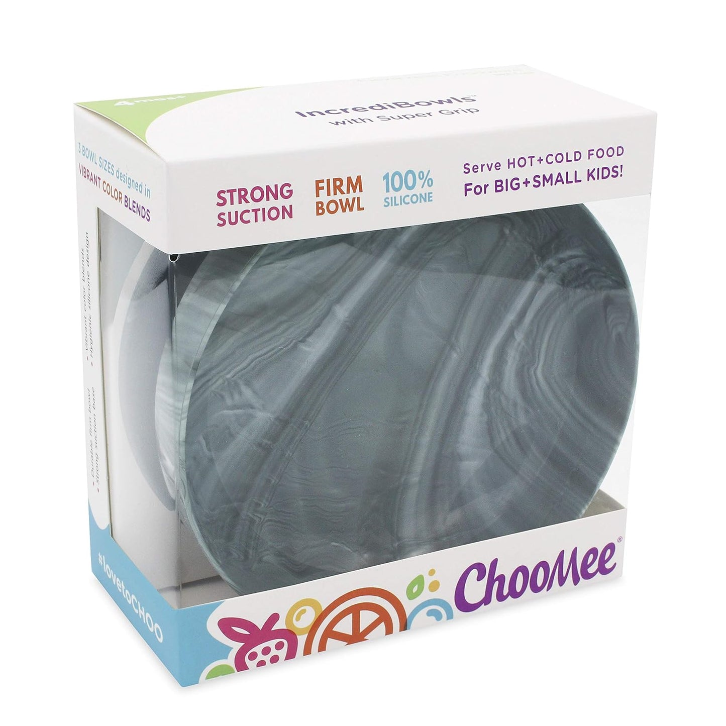 ChooMee Baby Suction Bowl | Powerful Suction Grip with Firm Bowl | Platinum Silicone, BPA Free | Large, 1 CT, Aqua