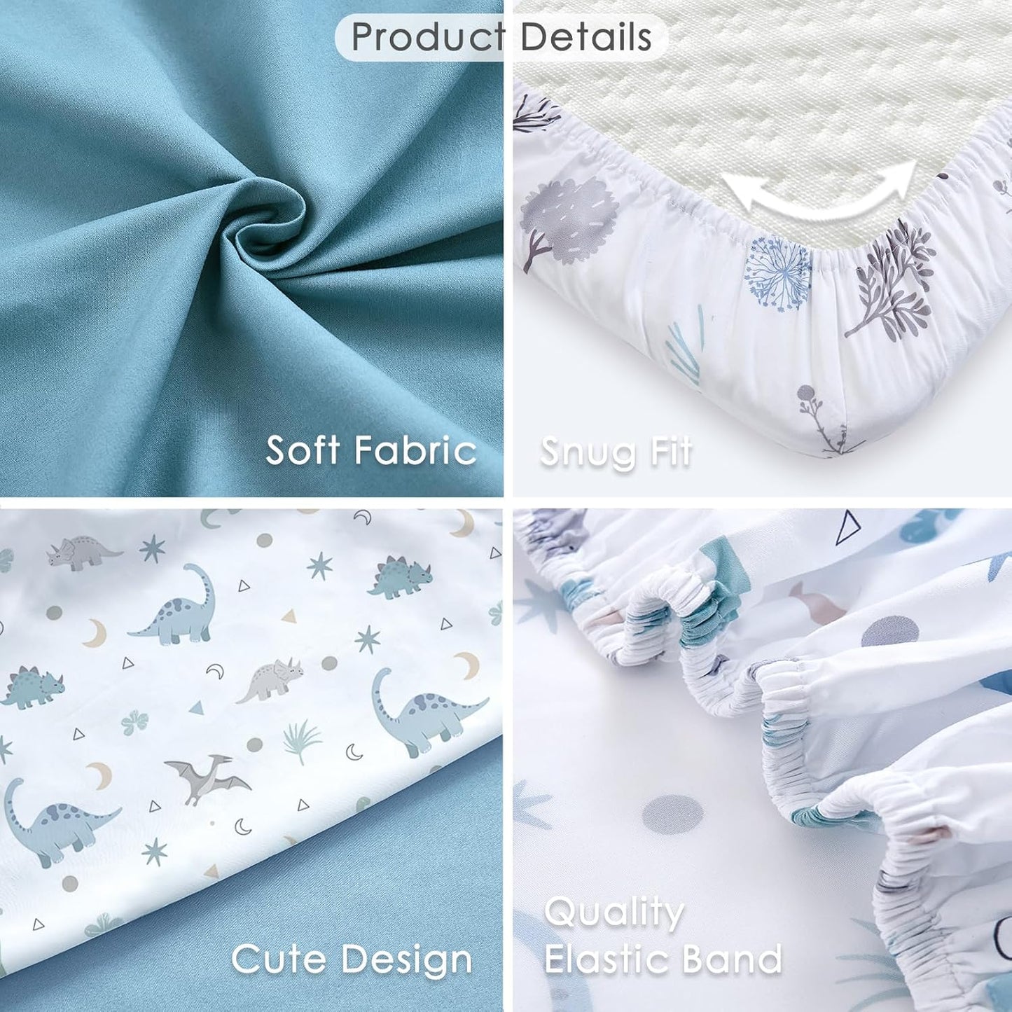 4 Pack Baby Bassinet Sheets - 35"x20" Bedside Bassinet Sheets for Newton, Ezebaby, AMKE & Other Large Bedside Sleeper | Ultra Soft & Skin Friendly Bassinet Fitted Sheets for Boys Girls