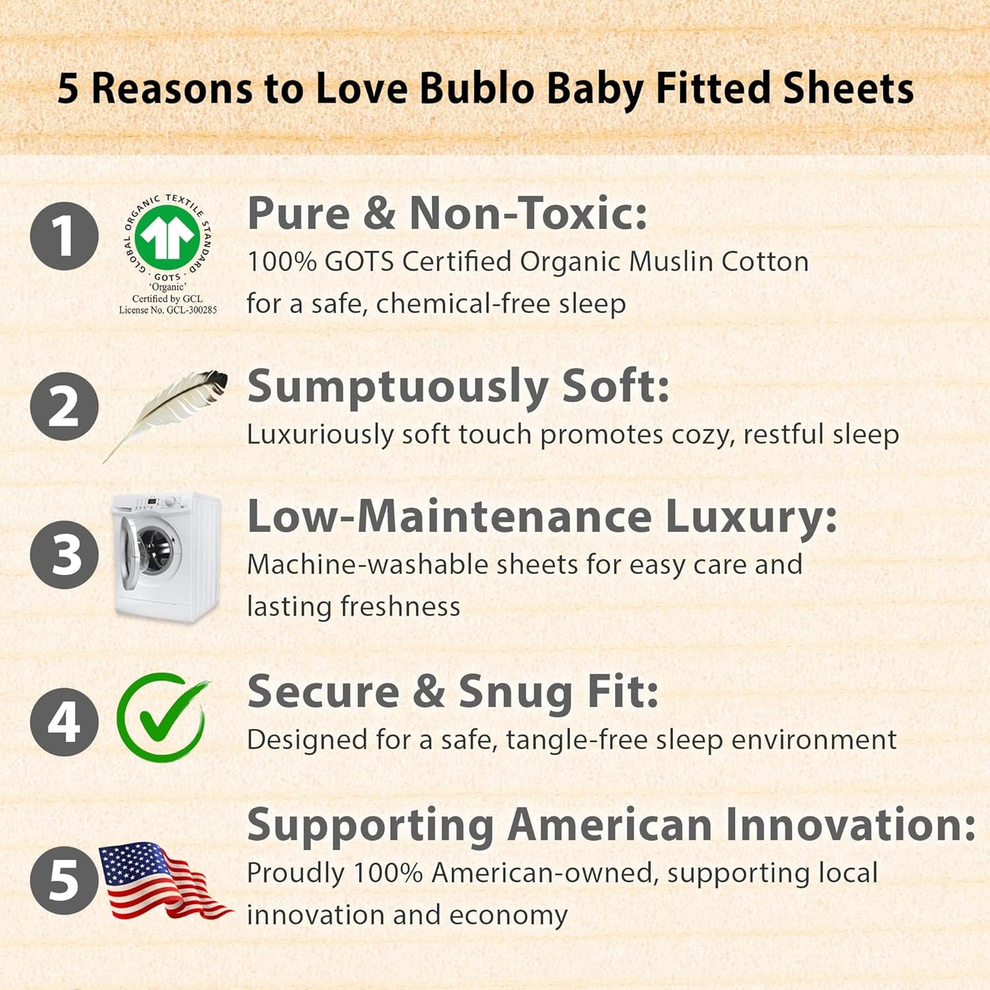 3-Pack Bedside Sleeper Bassinet Sheets | GOTS Certified Organic 100% Muslin Cotton | Ultra Soft & Breathable | 33×20×4” Fitted Sheets | Universal Fit 29–33” x 17–21” Pads