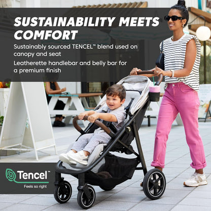 Baby Jogger City Mini Air Lightweight Stroller, Compact Baby Stroller with All-Terrain Wheel Suspension Adjustable Seat with Calf Support Compact Fold, Rich Black