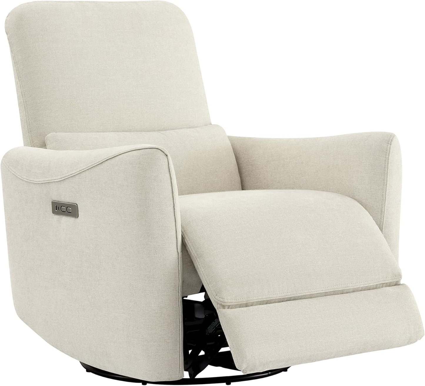 CHITA Power Recliner Chair Swivel Glider, FSC Certified Upholstered Living Room Nursery Reclining Sofa Chair with Lumbar Support, Linen