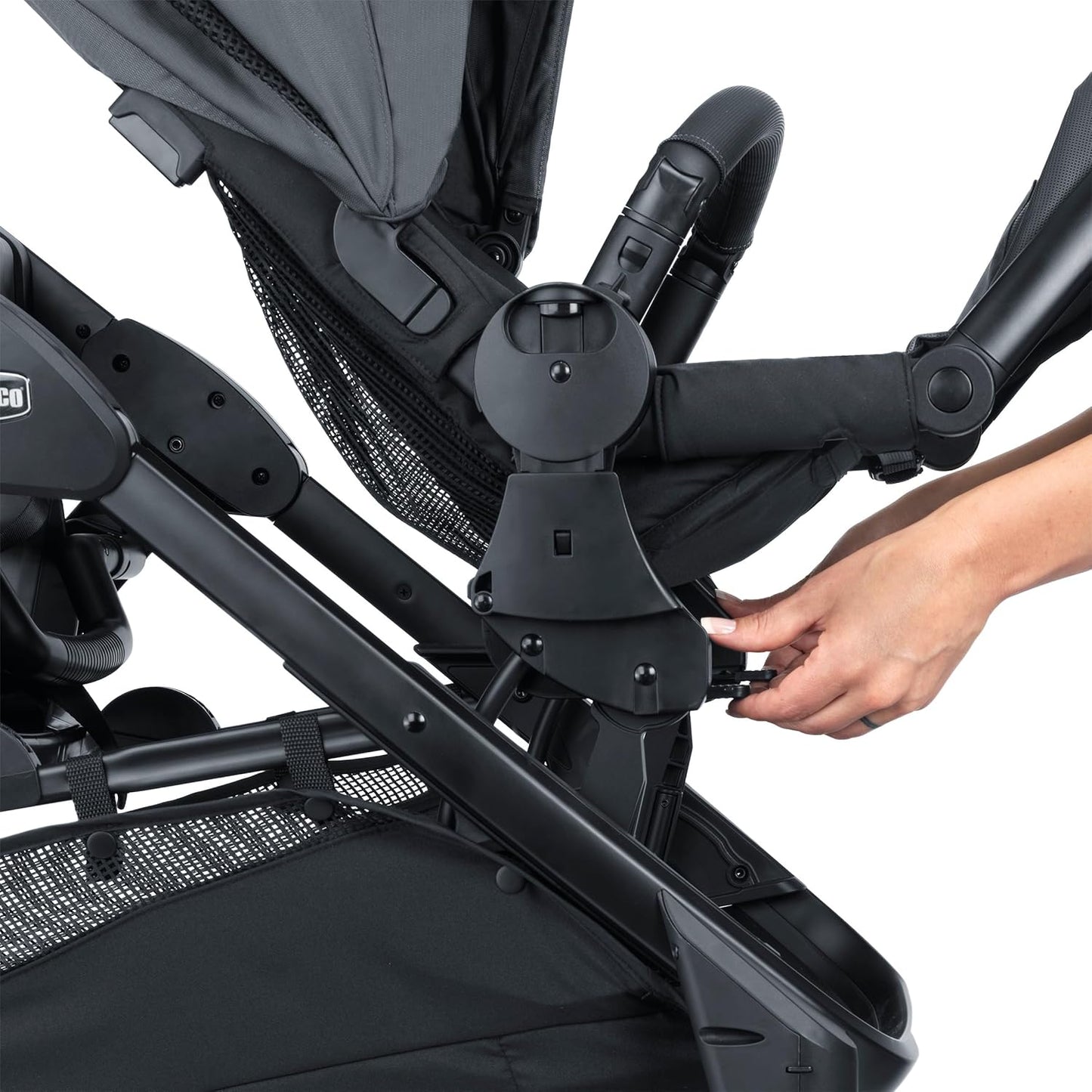 Chicco Corso Flex Infant Car Seat Adapter/Basket for Corso Flex Convertible Stroller, Compatible with Any Chicco Infant Car Seat, Black/Black