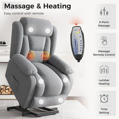 Amopatio Swivel Glider Recliner for Indoor, Nursery Rocker Chair Upholstered Single Sofa with Side Pockets and Footrest for Living Room Bedroom
