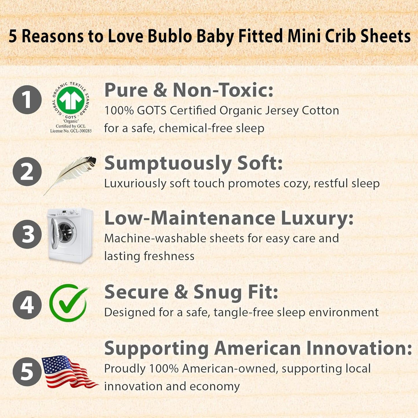 3-Pack Bedside Sleeper Bassinet Sheets | GOTS Certified Organic 100% Muslin Cotton | Ultra Soft & Breathable | 33×20×4” Fitted Sheets | Universal Fit 29–33” x 17–21” Pads