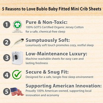 3-Pack Bedside Sleeper Bassinet Sheets | GOTS Certified Organic 100% Muslin Cotton | Ultra Soft & Breathable | 33×20×4” Fitted Sheets | Universal Fit 29–33” x 17–21” Pads