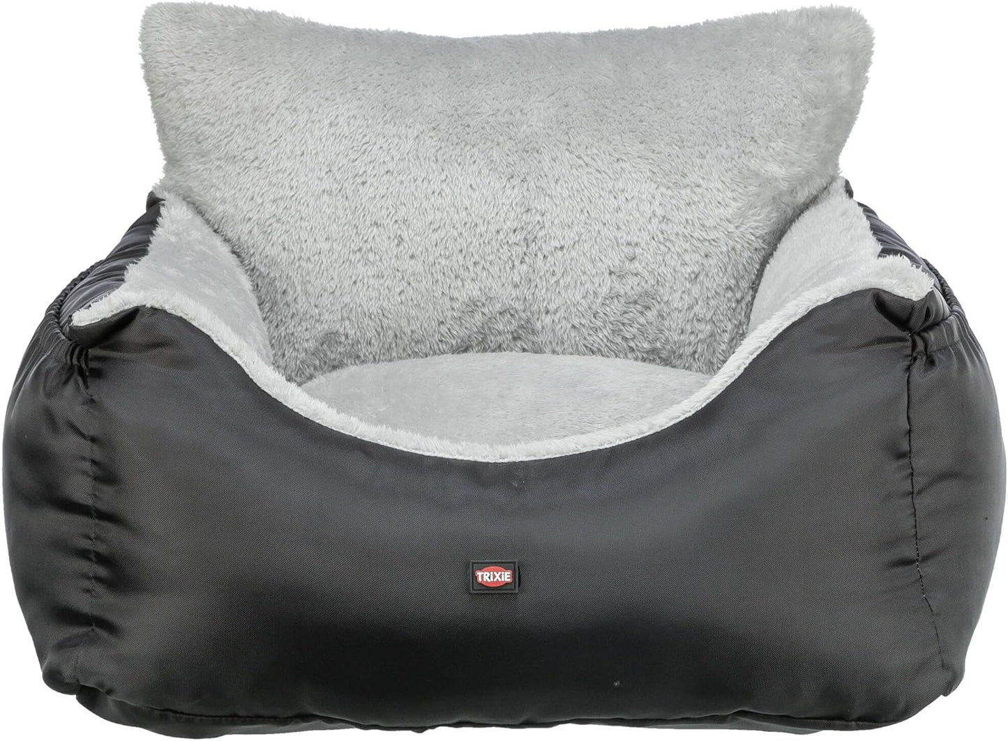 Trixie Convertible Lite Dog Car Seat 19.7 x 14.6 x 15.7 in – Cozy Booster with Safety Tether, Seat-Belt Straps & Side Pockets – Raised Travel Bed with Washable Cushion