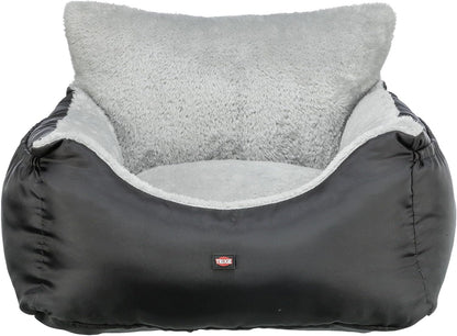 Trixie Convertible Lite Dog Car Seat 19.7 x 14.6 x 15.7 in – Cozy Booster with Safety Tether, Seat-Belt Straps & Side Pockets – Raised Travel Bed with Washable Cushion