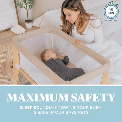 Baby Delight Beside Me Dreamer Bassinet | Bedside Sleeper | 6-Position Height Adjustment | Charcoal Tweed