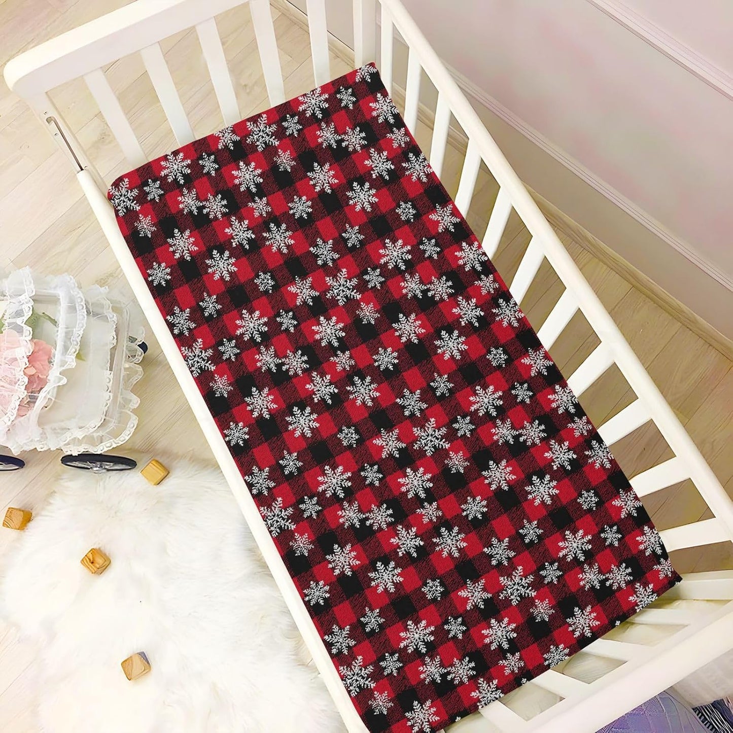 Baby Crib Sheet Cute Goose Flowers Crib Mattress for Boys and Girls Playard Sheet Soft Breathable Fitted Baby Mattress Cover 52x28in