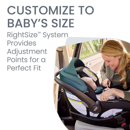 Britax Willow SC Infant Car Seat, Rear Facing Car Seat with Alpine Base, ClickTight Technology, RightSize System, Pindot Stone